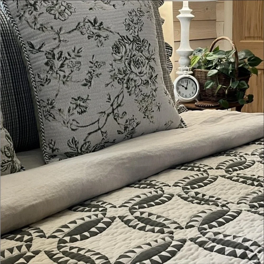 2 Oversized Square Floral Jacquard Pillow  (2) Green - Threshold Studio McGee